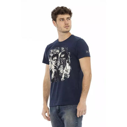 Trussardi Action Blue Cotton Men T-Shirt