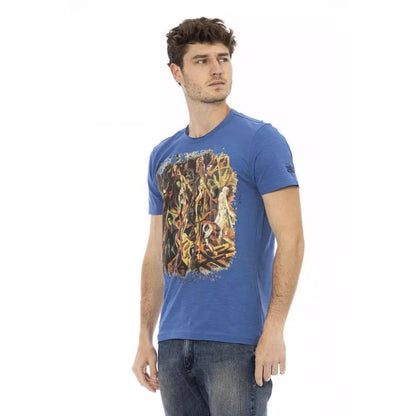 Trussardi Action Blue Cotton Men T-Shirt