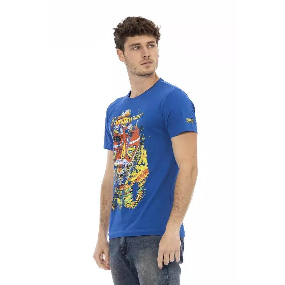 Trussardi Action Blue Cotton Men T-Shirt