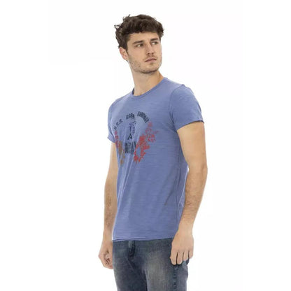 Trussardi Action Blue Cotton Men T-Shirt