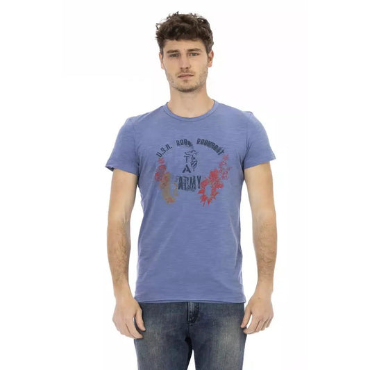 Trussardi Action Blue Cotton Men T-Shirt