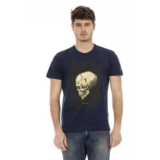 Trussardi Action Blue Cotton Men T-Shirt