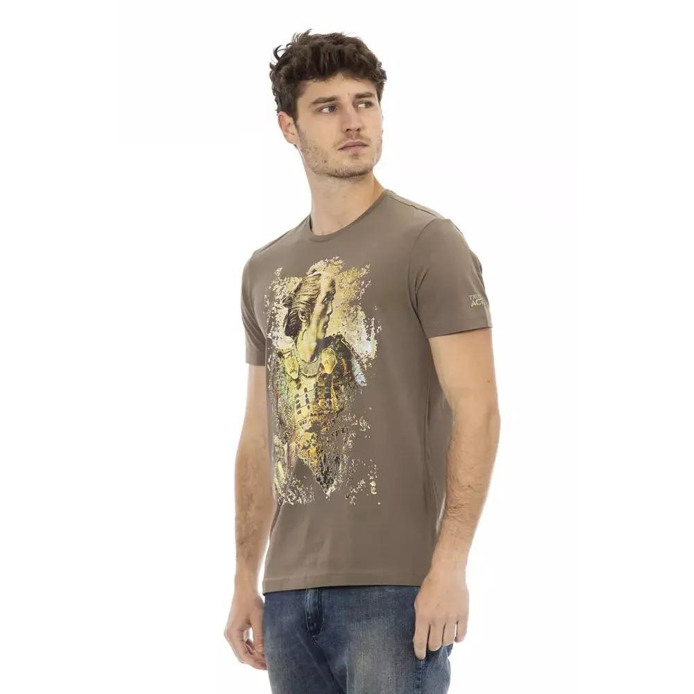 Trussardi Action Brown Cotton Men T-Shirt