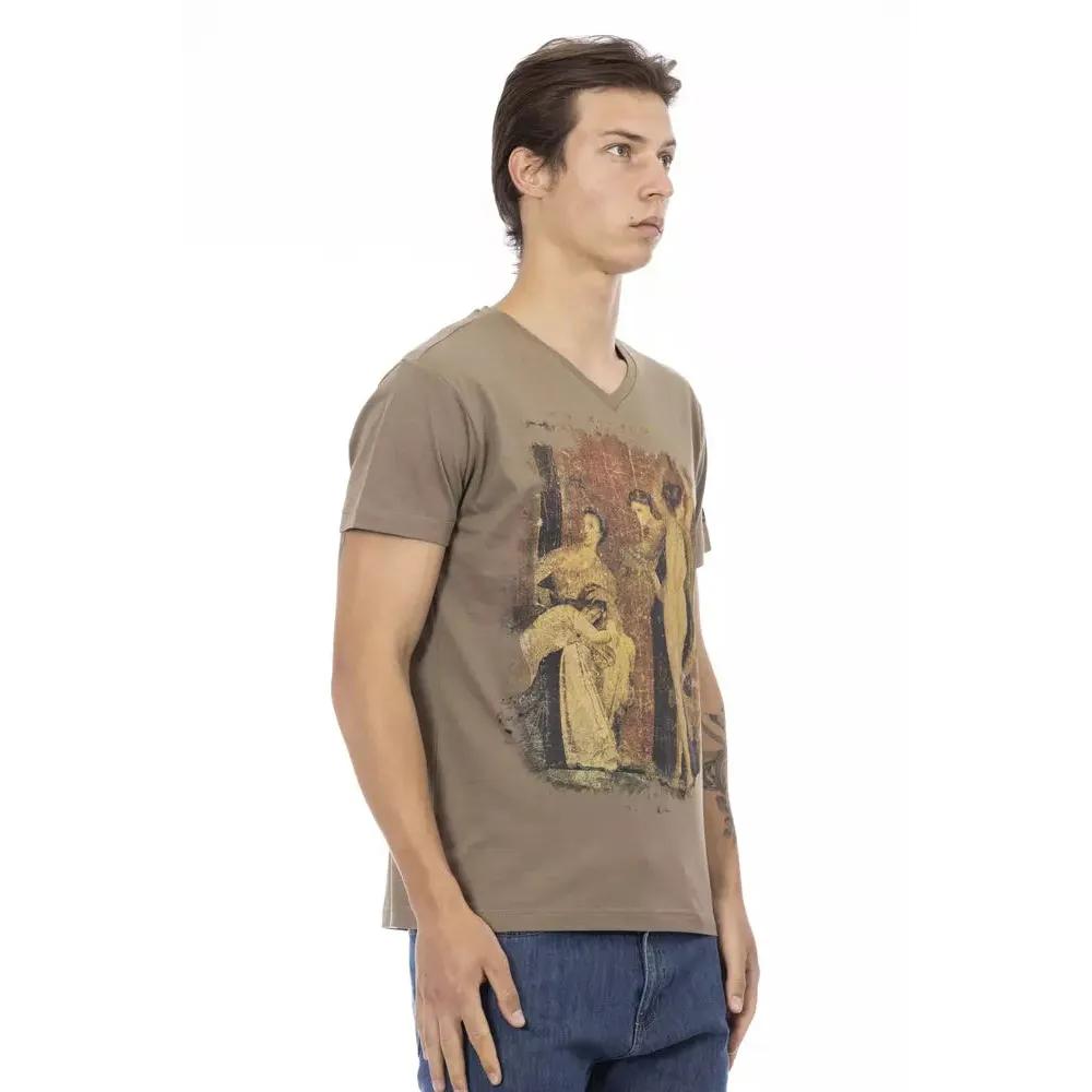 Trussardi Action Brown Cotton Men T-Shirt