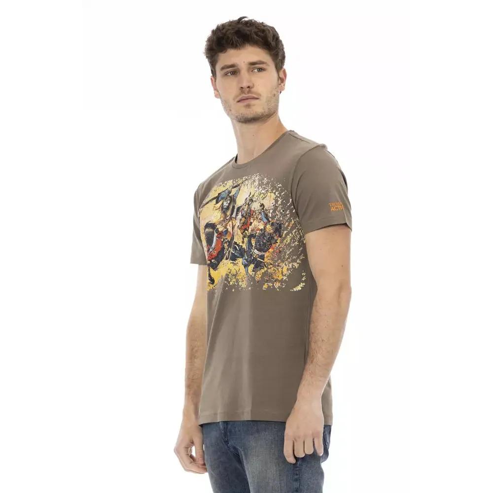 Trussardi Action Brown Cotton Men T-Shirt
