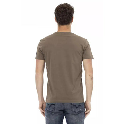 Trussardi Action Brown Cotton Men T-Shirt