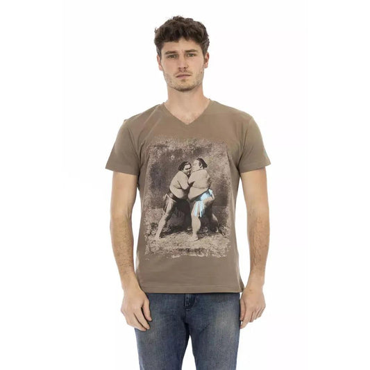 Trussardi Action Brown Cotton Men T-Shirt