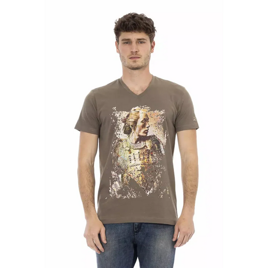 Trussardi Action Brown Cotton Men T-Shirt