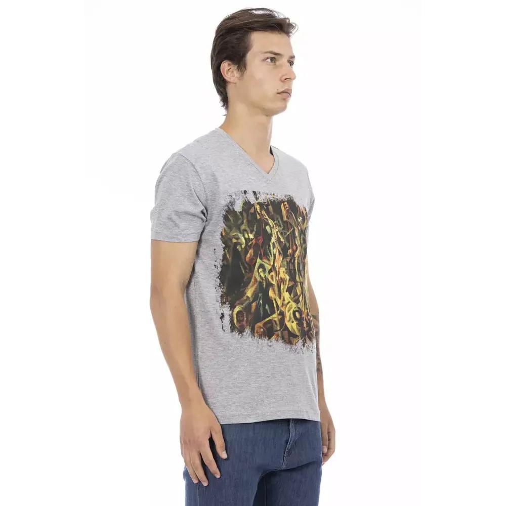 Trussardi Action Gray Cotton Men T-Shirt
