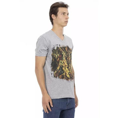 Trussardi Action Gray Cotton Men T-Shirt