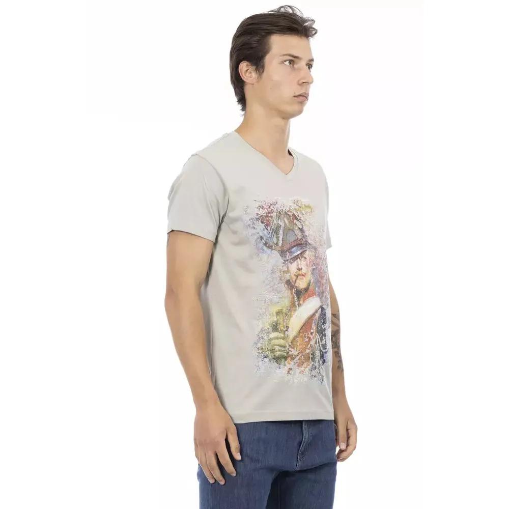 Trussardi Action Gray Cotton Men T-Shirt