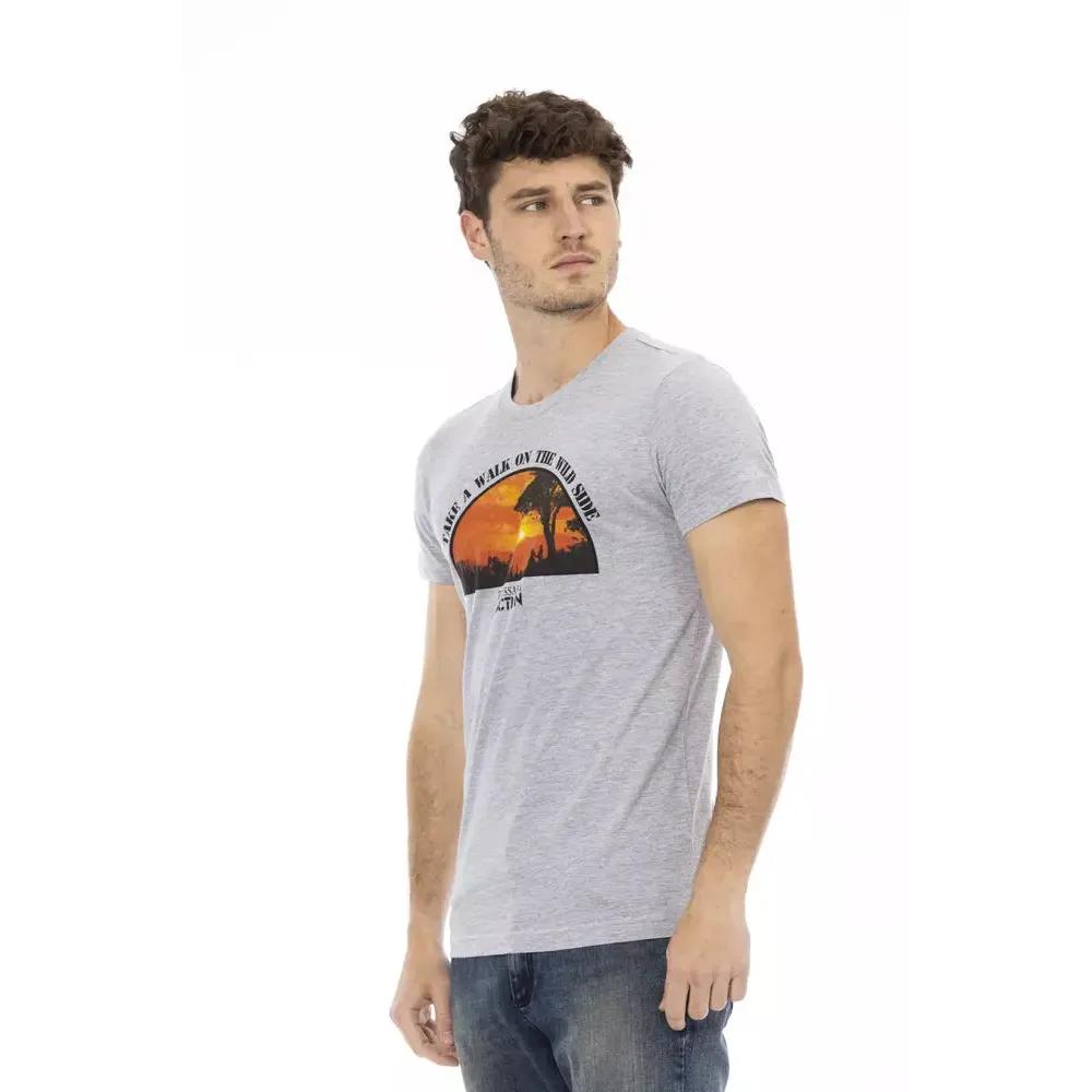 Trussardi Action Gray Cotton Men T-Shirt
