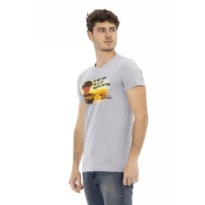 Trussardi Action Gray Cotton Men T-Shirt