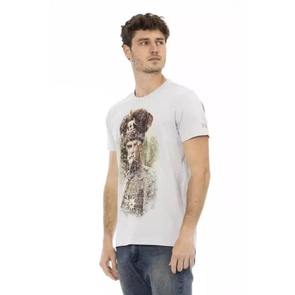 Trussardi Action Gray Cotton Men T-Shirt