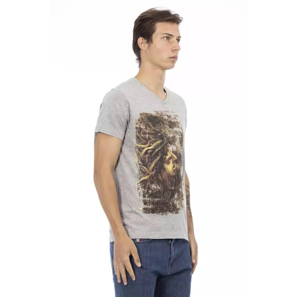 Trussardi Action Gray Cotton Men T-Shirt