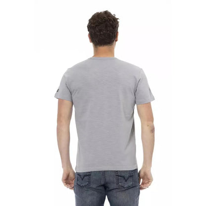 Trussardi Action Gray Cotton Men T-Shirt