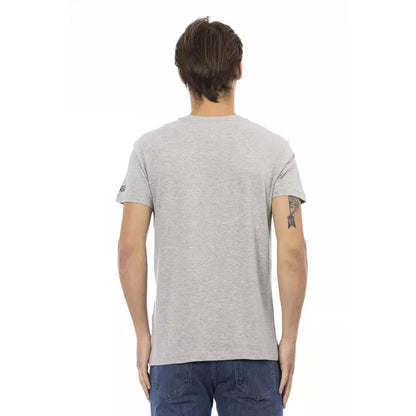 Trussardi Action Gray Cotton Men T-Shirt