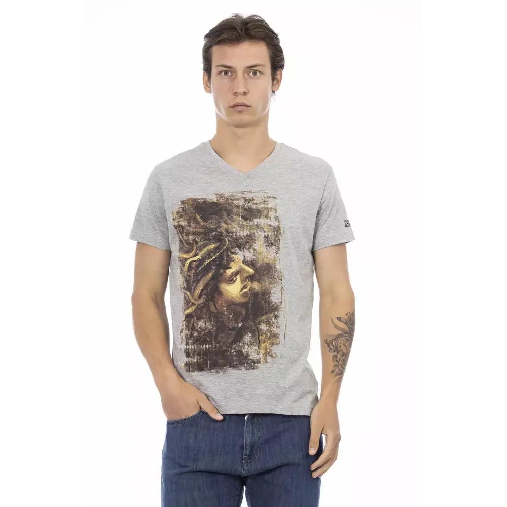 Trussardi Action Gray Cotton Men T-Shirt