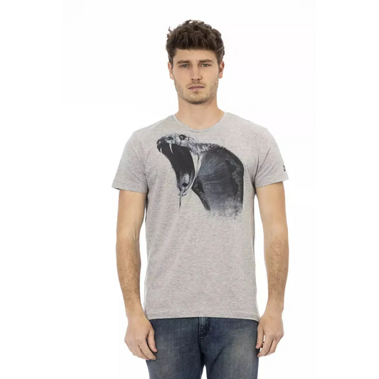 Trussardi Action Gray Cotton Men T-Shirt