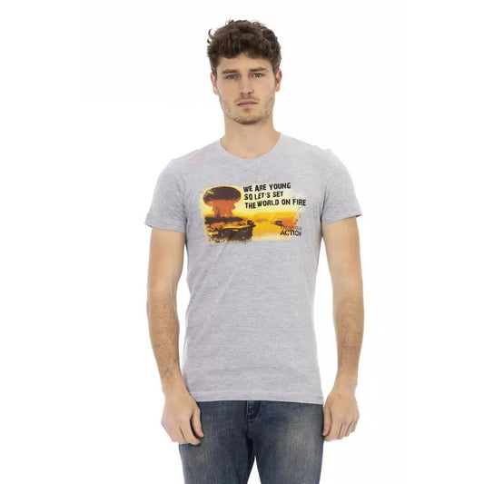 Trussardi Action Gray Cotton Men T-Shirt