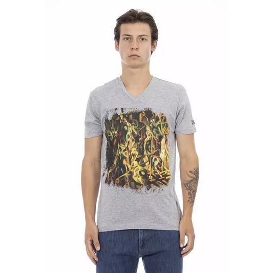 Trussardi Action Gray Cotton Men T-Shirt
