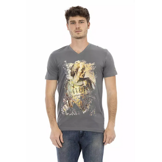 Trussardi Action Gray Cotton Men T-Shirt