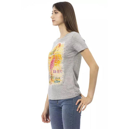 Trussardi Action Gray Cotton Women T-Shirt
