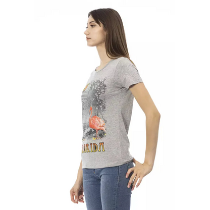 Trussardi Action Gray Cotton Women T-Shirt