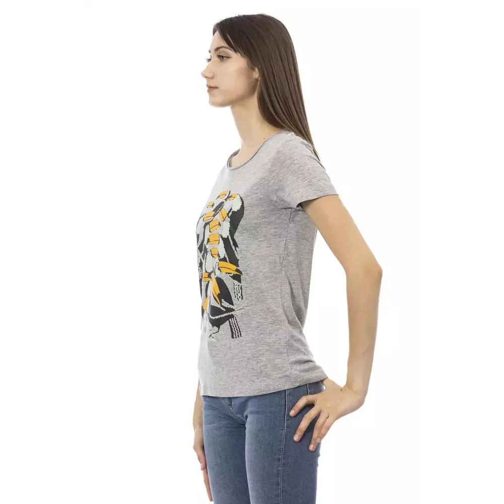 Trussardi Action Gray Cotton Women T-Shirt