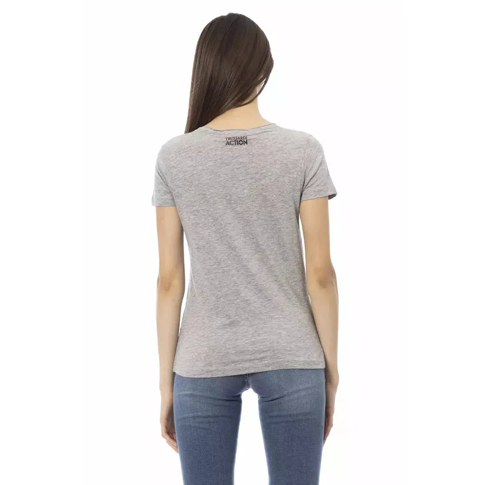 Trussardi Action Gray Cotton Women T-Shirt