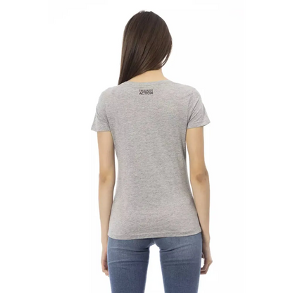 Trussardi Action Gray Cotton Women T-Shirt