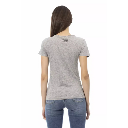 Trussardi Action Gray Cotton Women T-Shirt