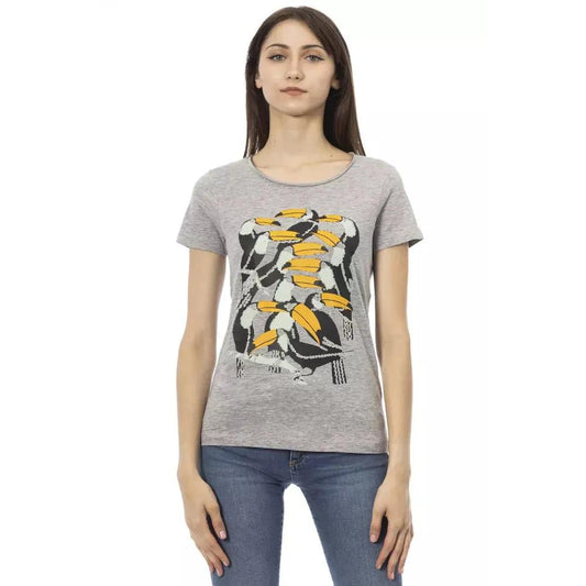 Trussardi Action Gray Cotton Women T-Shirt