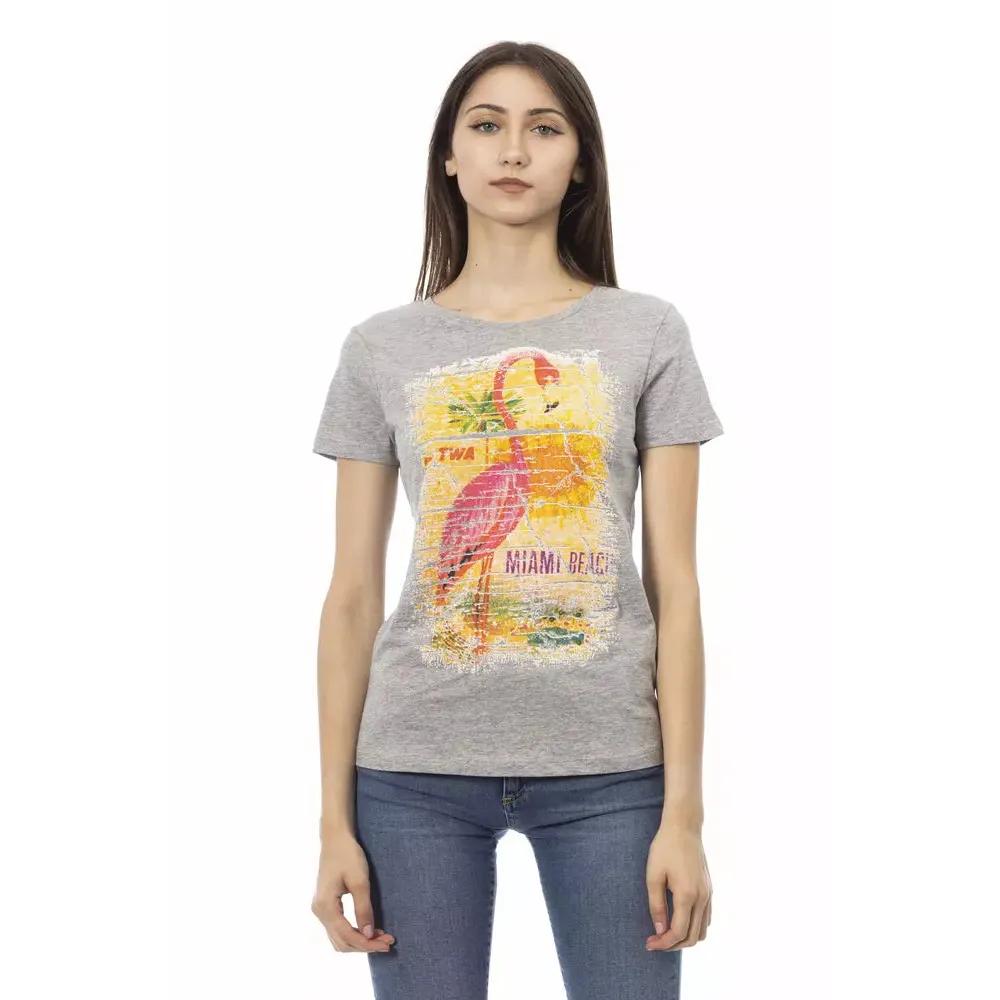 Trussardi Action Gray Cotton Women T-Shirt