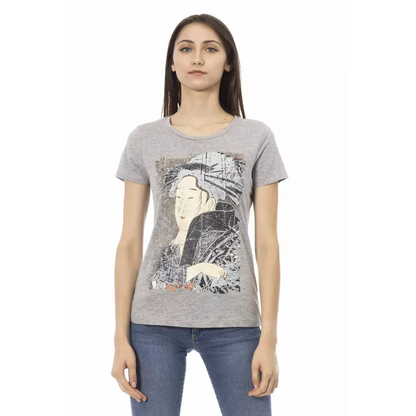 Trussardi Action Gray Cotton Women T-Shirt