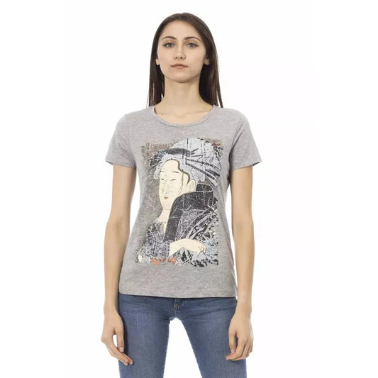Trussardi Action Gray Cotton Women T-Shirt