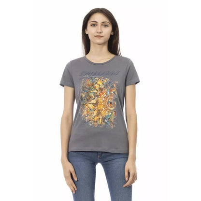 Trussardi Action Gray Cotton Women T-Shirt