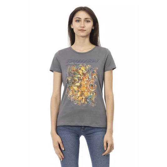 Trussardi Action Gray Cotton Women T-Shirt