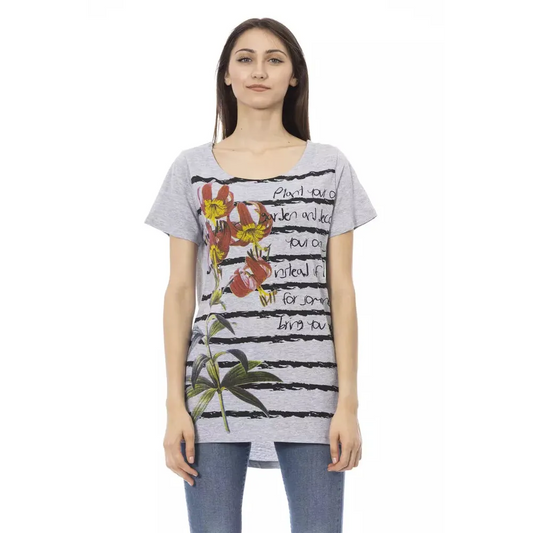 Trussardi Action Gray Cotton Women T-Shirt