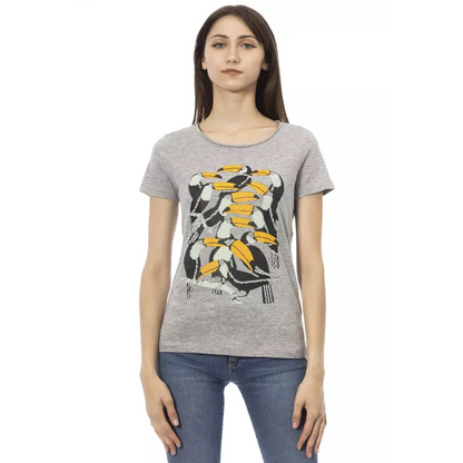 Trussardi Action Gray Cotton Women T-Shirt