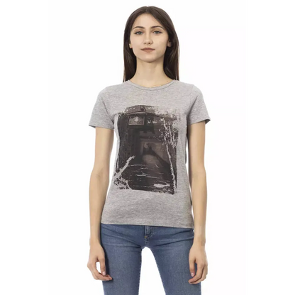 Trussardi Action Gray Cotton Women T-Shirt