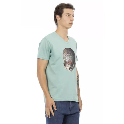 Trussardi Action Green Cotton Men T-Shirt