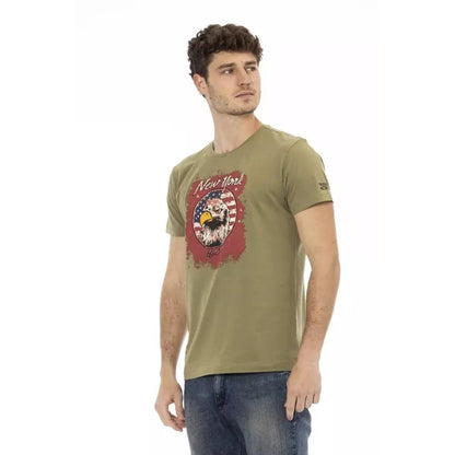 Trussardi Action Green Cotton Men T-Shirt