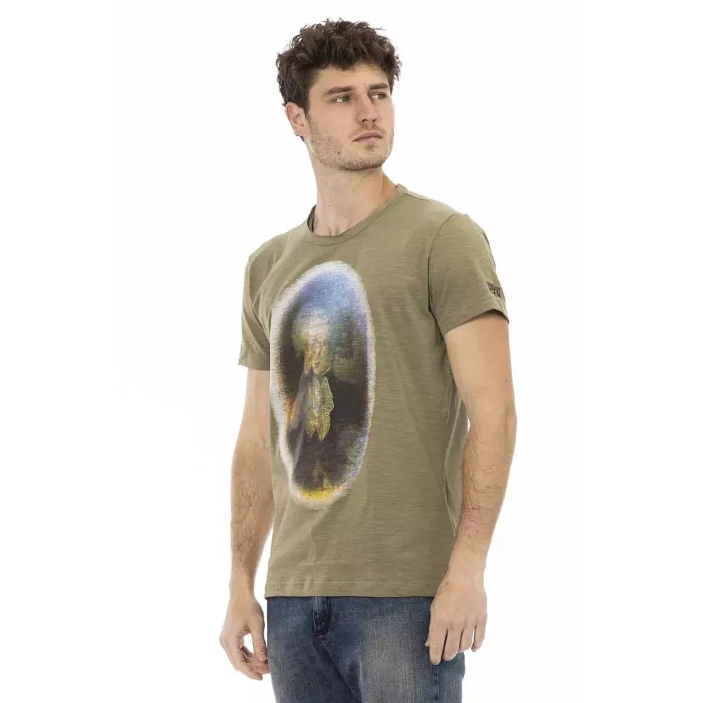 Trussardi Action Green Cotton Men T-Shirt