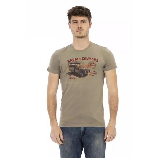 Trussardi Action Green Cotton Men T-Shirt