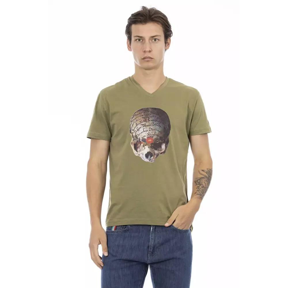 Trussardi Action Green Cotton Men T-Shirt