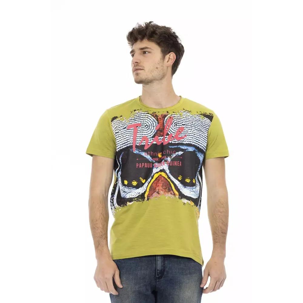 Trussardi Action Green Cotton Men T-Shirt