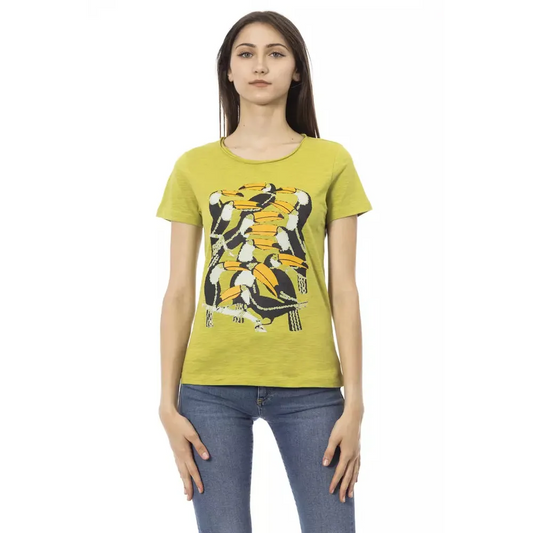 Trussardi Action Green Cotton Women T-Shirt