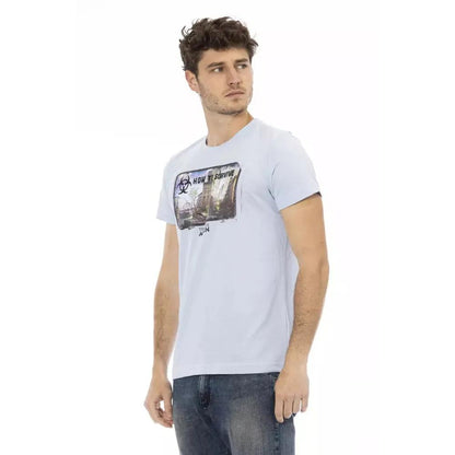 Trussardi Action Light Blue Cotton Men T-Shirt