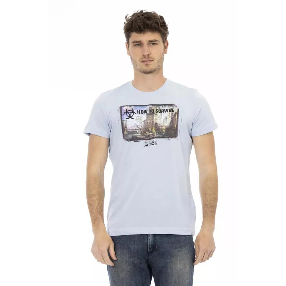 Trussardi Action Light Blue Cotton Men T-Shirt